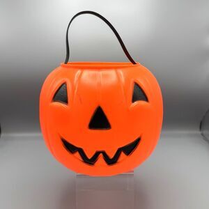 Vtg Empire Halloween Candy Bucket Pail Blow Mold Jack O Lantern Trick or Treat